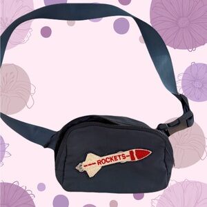 Navy Blue Belt Bag with Rocket Embroidery/Attachment